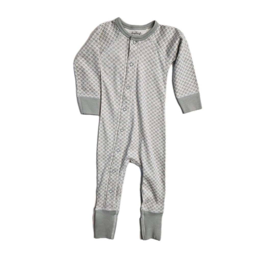 Sapling Baby One Piece Sleeper  Organic Cotton 3-6 Months  NEW
